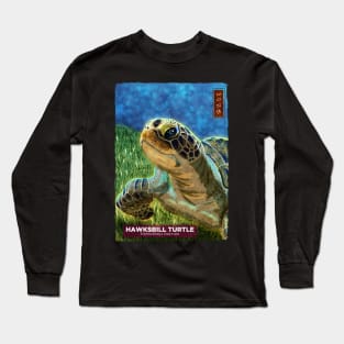 Hawksbill turtle - Black Long Sleeve T-Shirt